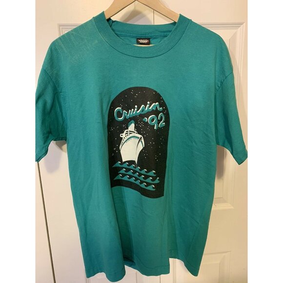 Vtg Cruising 92 Gaylord HS Men’s Sz XL T Shirt Short Sleeve Green Screen Stars - Picture 3 of 8